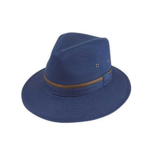 Men’s Cotton Safari Hat with Mid Brim and Self Trim – Waxed Finish, All-Season Wear