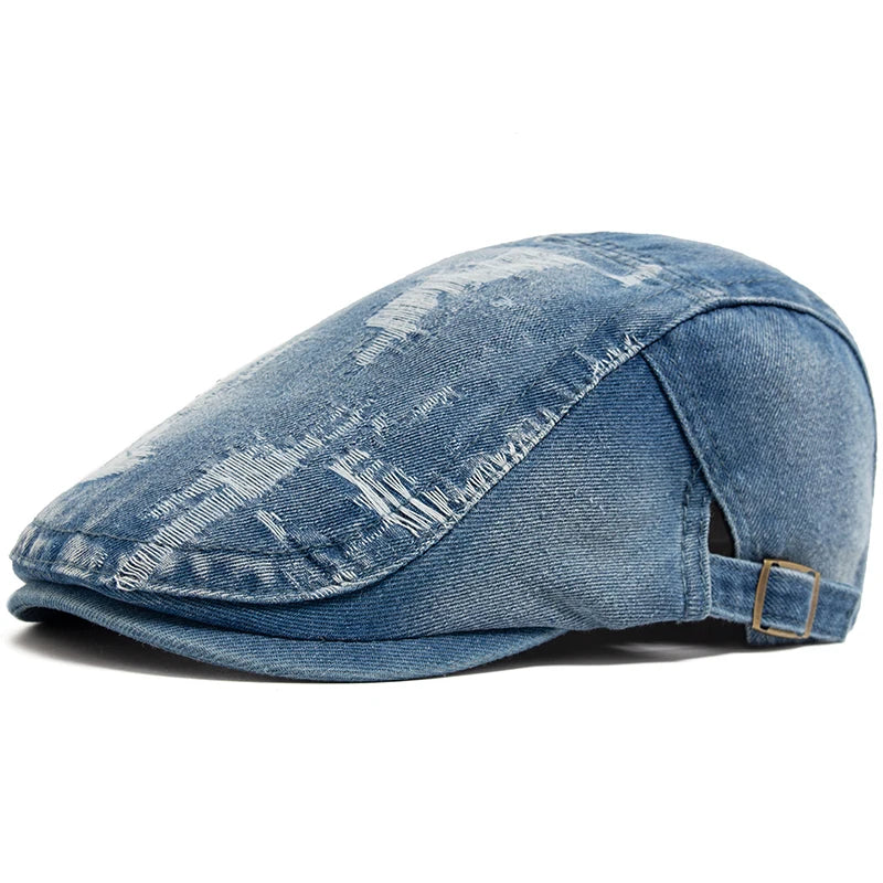 Vintage Denim Ivy Cap | Country Casual Flat Cap | Urban Caps NZ