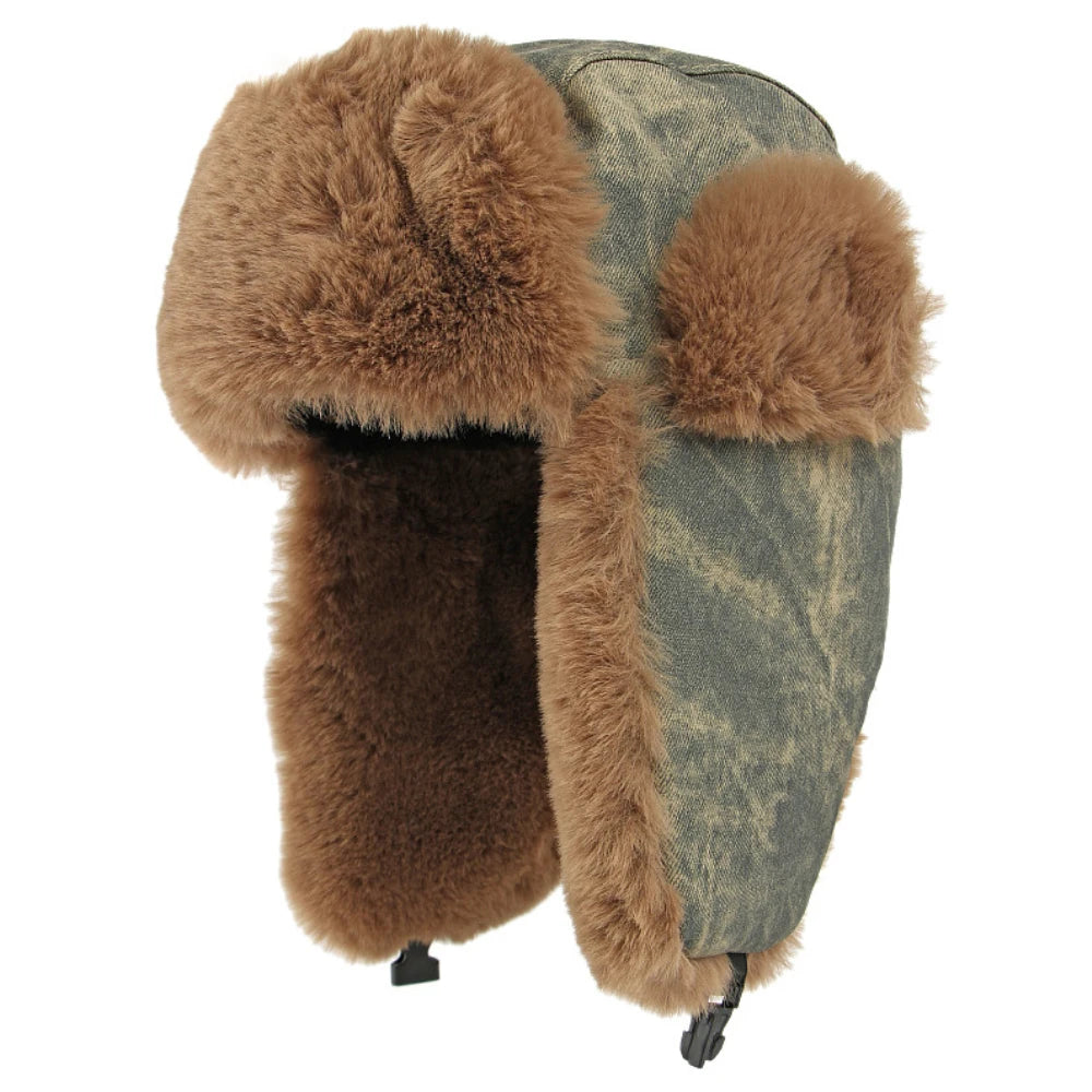 Murmansk Fluffy Fur Trapper Hat in Gray