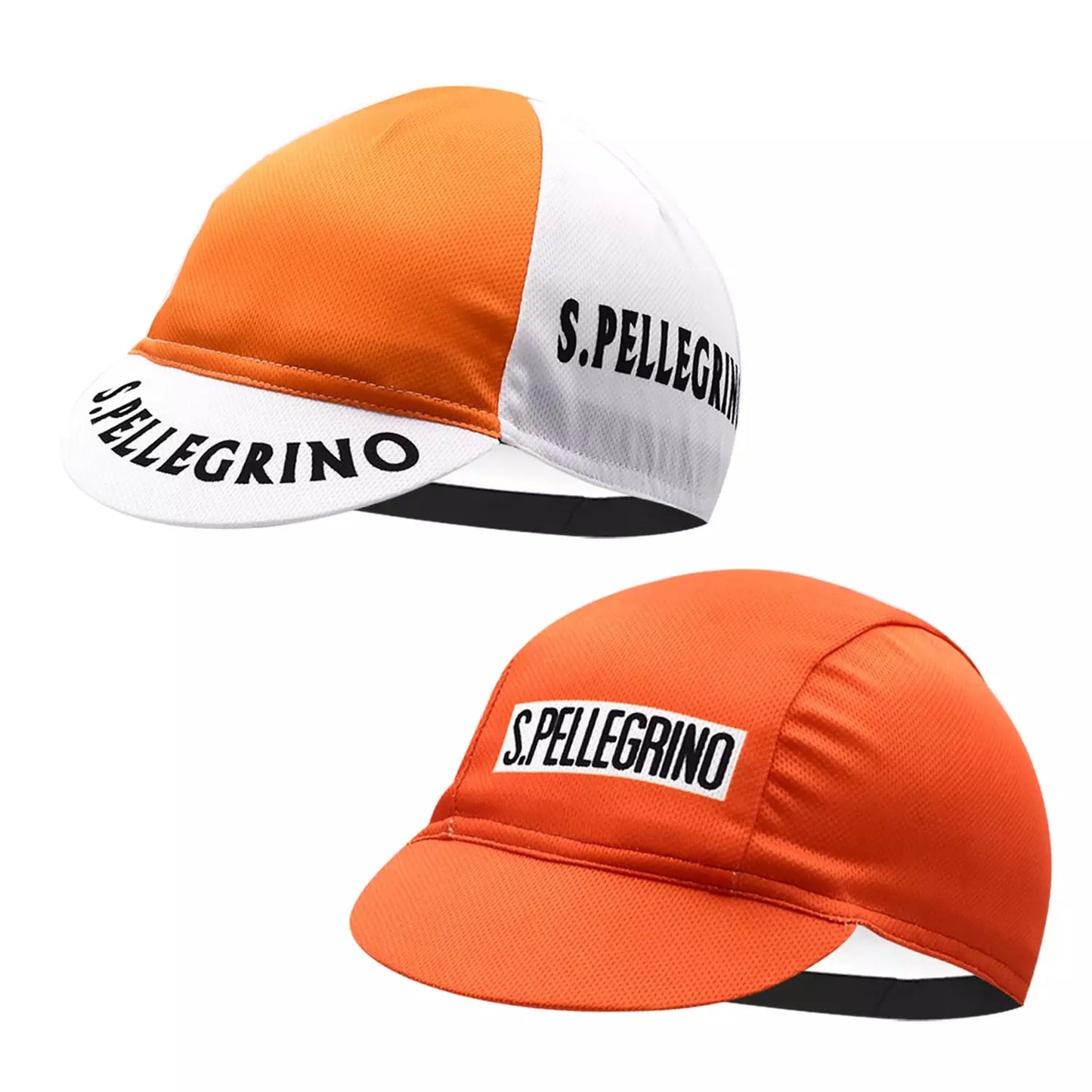 San Pellegrino Orange Cycling Cap Acrylic Breathable Lightweight Performance