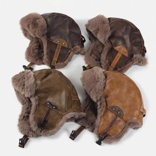 Nunivak Waterproof Leather Trapper Hat