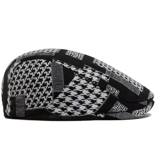 Houndstooth Print Ivy Cap | Classic Country Flat Cap | Urban Caps NZ