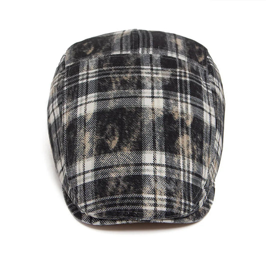 Plaid Cotton Ivy Cap | Soft Summer Flat Hat | Urban Caps NZ