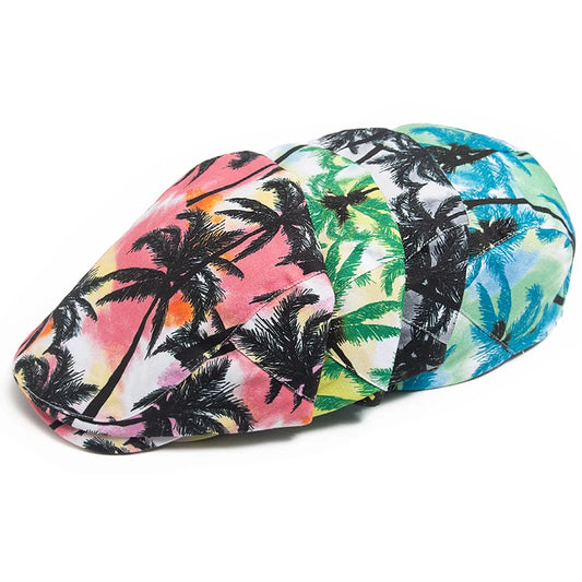 Print Cotton Ivy Cap | Riviera Summer Flat Cap | Urban Caps NZ