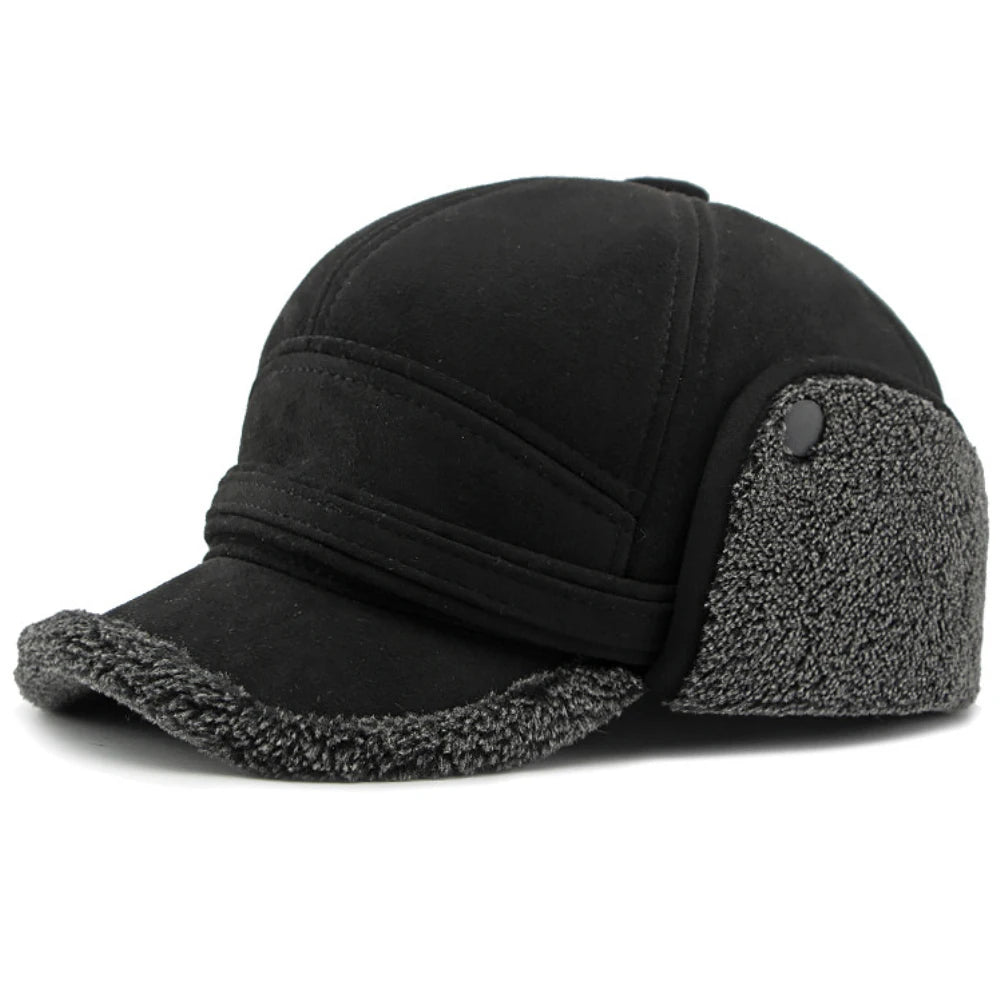 Kilburn Suede Baseball Cap in Black