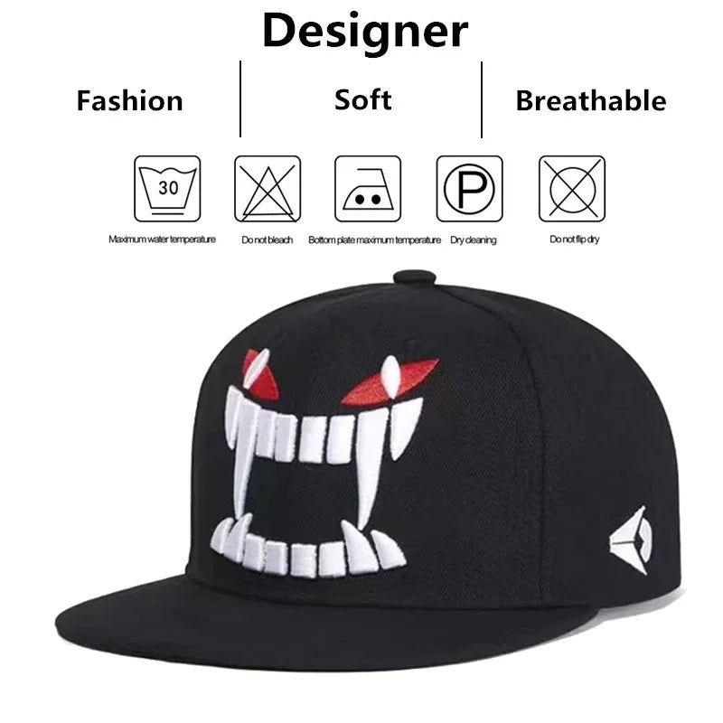 The Shoreditch | Demon Embroidery Unisex Snapback Cap | Urban Caps NZ