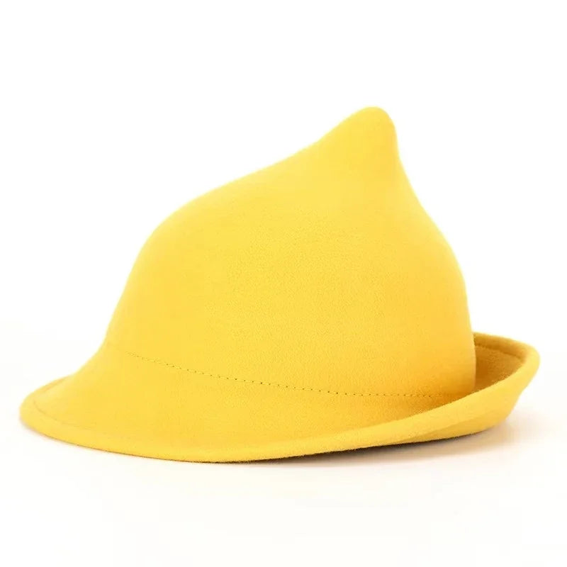 Hallowmere Wool Witch Hat in Yellow