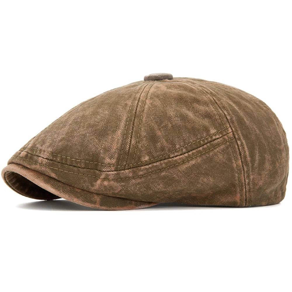 Cambridge Octagonal Artist Beret in Coffee