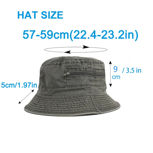 Washed Cotton Bucket Hat – Breathable Panama-Style Hat
