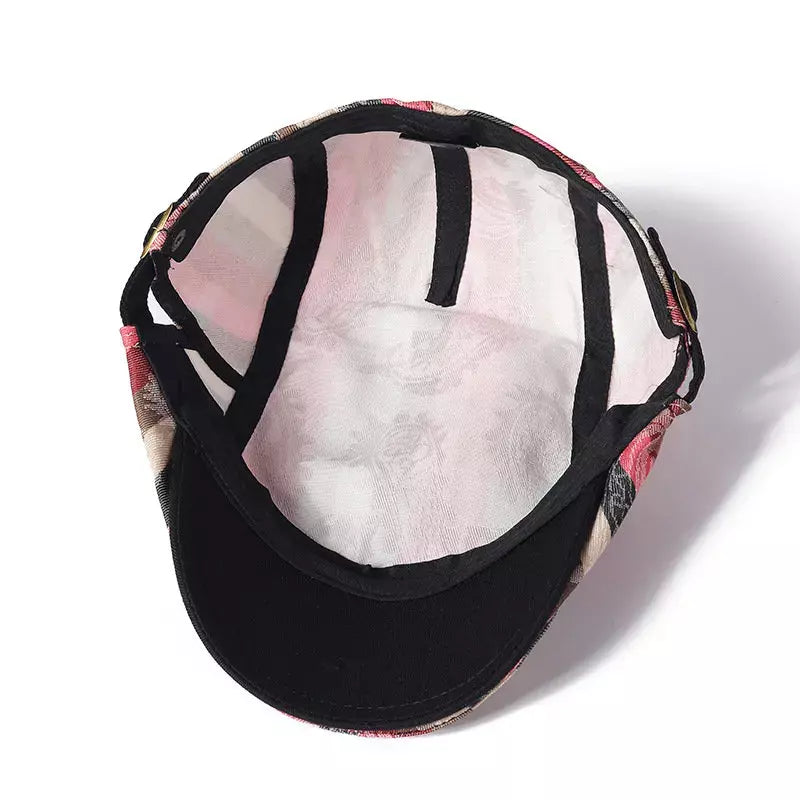 Snyder Cotton Striped Flat Cap - Lightweight Cotton Flat Cap With Subtle Striped Pattern