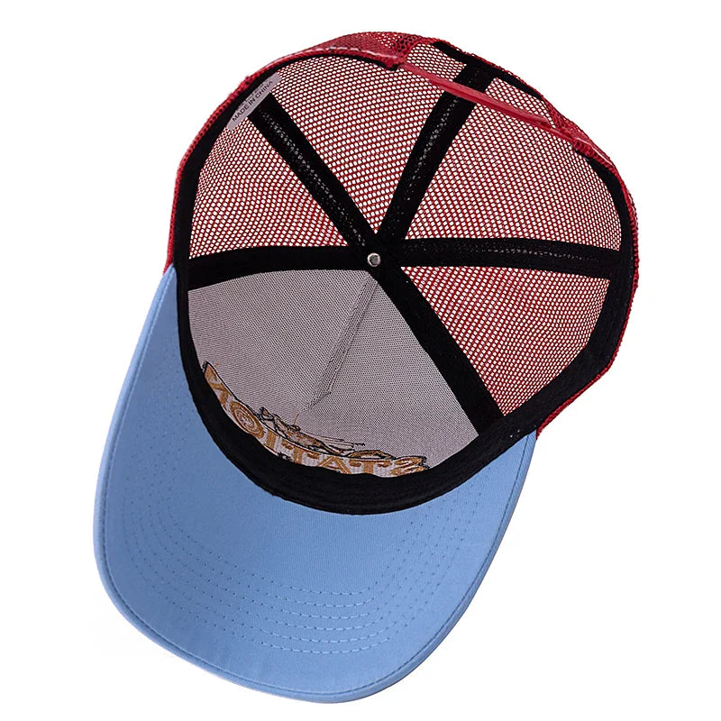 Station On The Road 1865 Trucker Cap - Casual Trucker Cap With Cotton And Mesh Panels