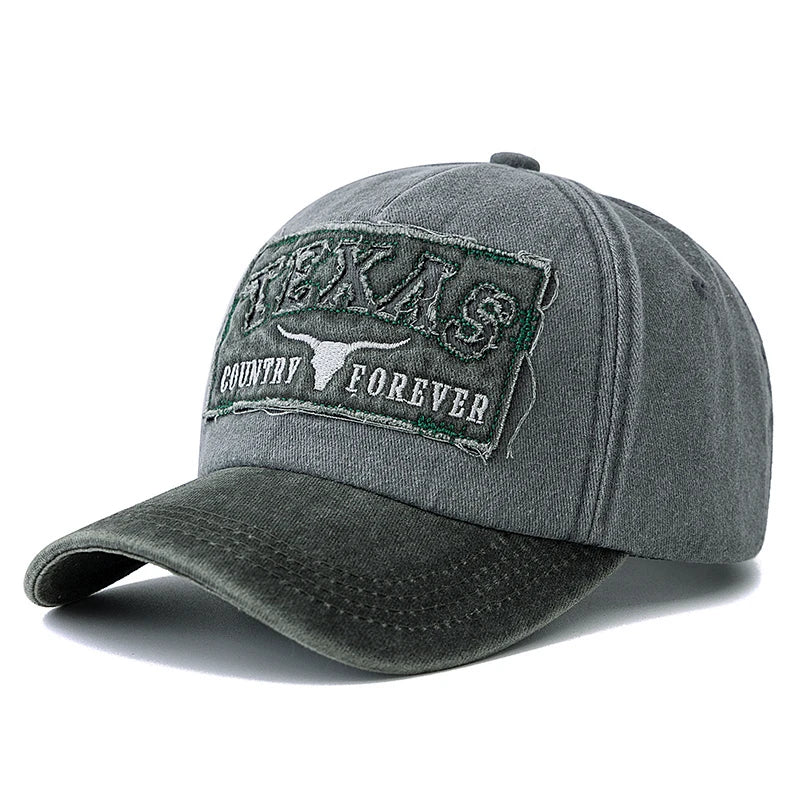 Texas Country Forever Washed Cotton Baseball Cap - Casual Cotton Cap For Classic Style