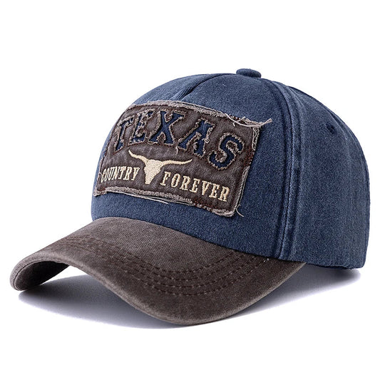 Texas Country Forever Washed Cotton Baseball Cap - Casual Cotton Cap For Classic Style