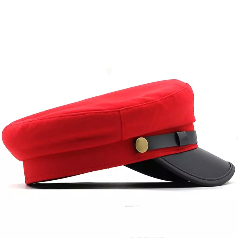 Anchor Cotton Sailor Cap – Classic Captain Hat with Leather Brim