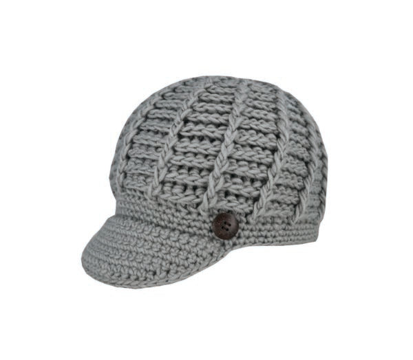 Women’s Knitted Peak Beanie Cap – Soft Winter Knit with Visor by Avenel