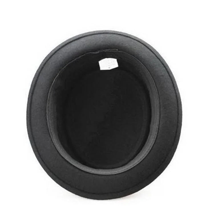 Walter Black Wool Pork Pie Hat – Classic Flat Crown Short Brim Hat