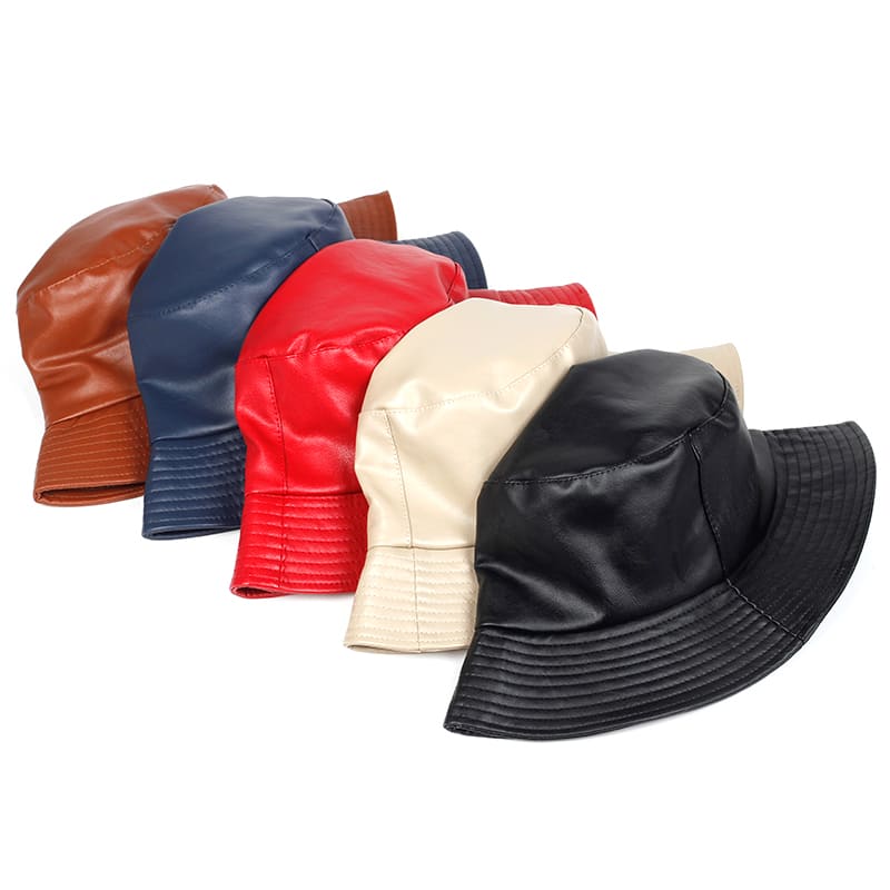 Waterproof Vegan Leather Bucket Hat – Stylish Rainproof Streetwear Hat