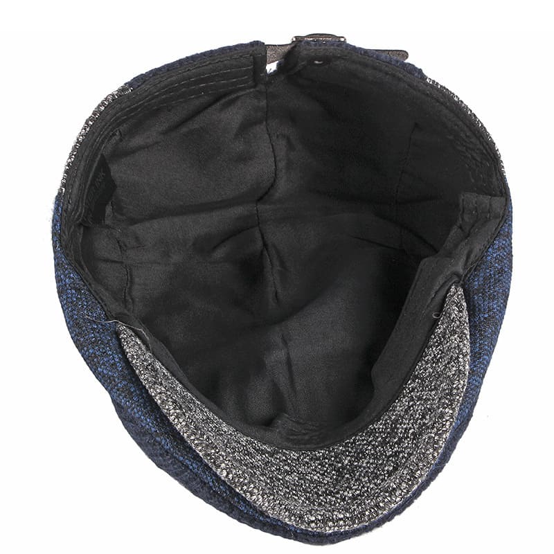 Wigston Striped Knitted Flat Cap - Striped Patchwork Design For Versatile Casual Wear