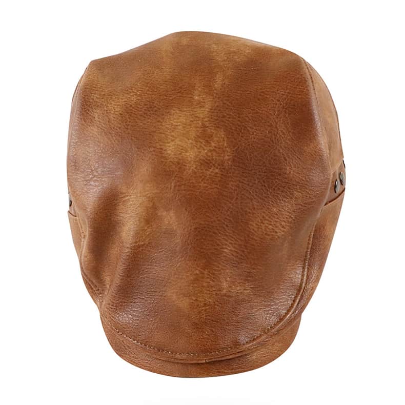William Leather Duckbill Flat Cap - Timeless Leather Cap With Classic Duckbill Silhouette