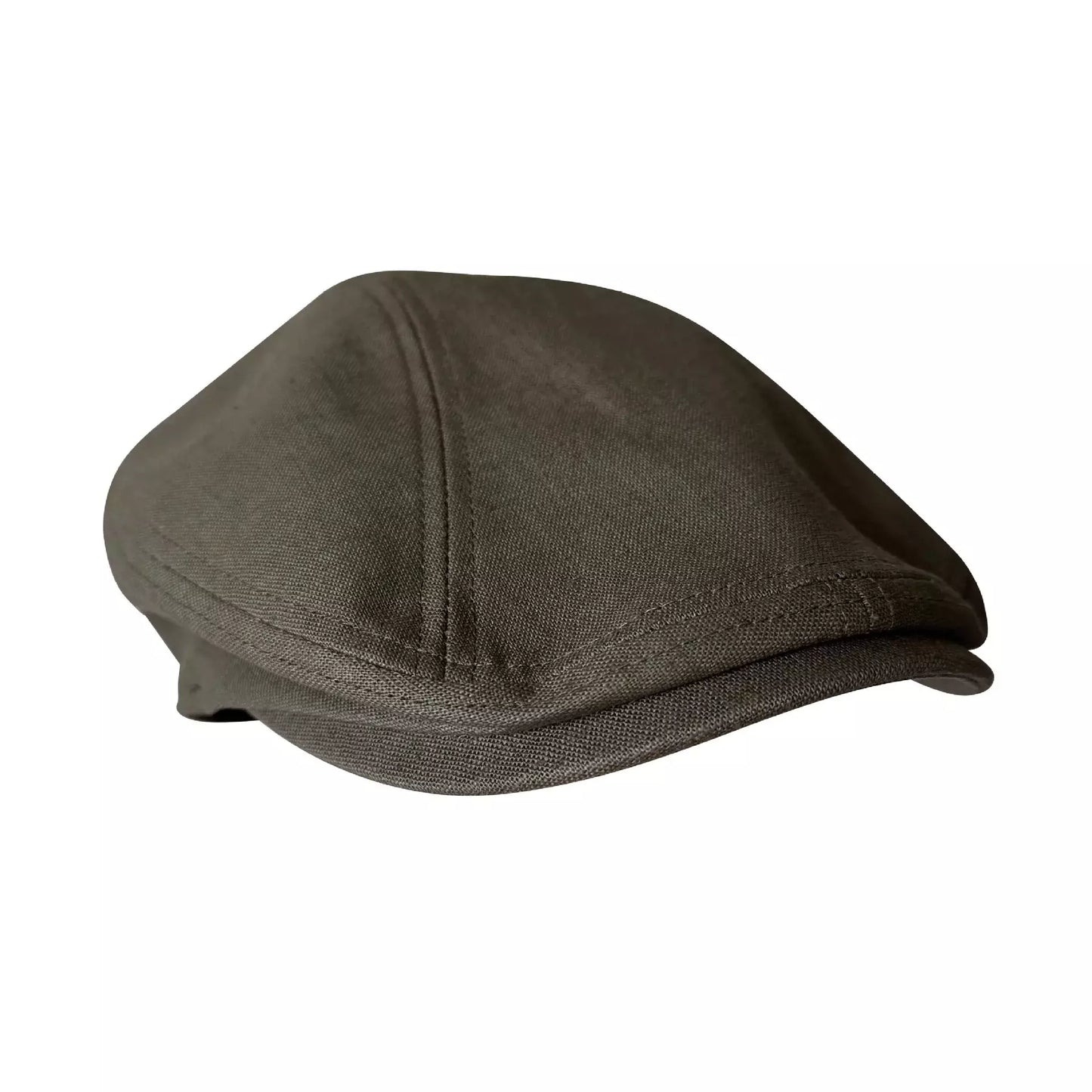 Winston Army Green Linen Flat Cap - Lightweight And Versatile Cap For Casual Style