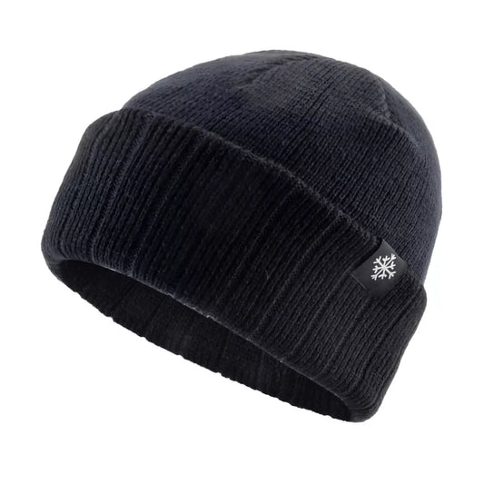 Winter Ice Striped Thick Beanie - Urban Caps