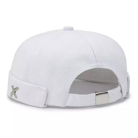 X Minimal Cotton Docker Cap – Clean Brimless Adjustable Hat