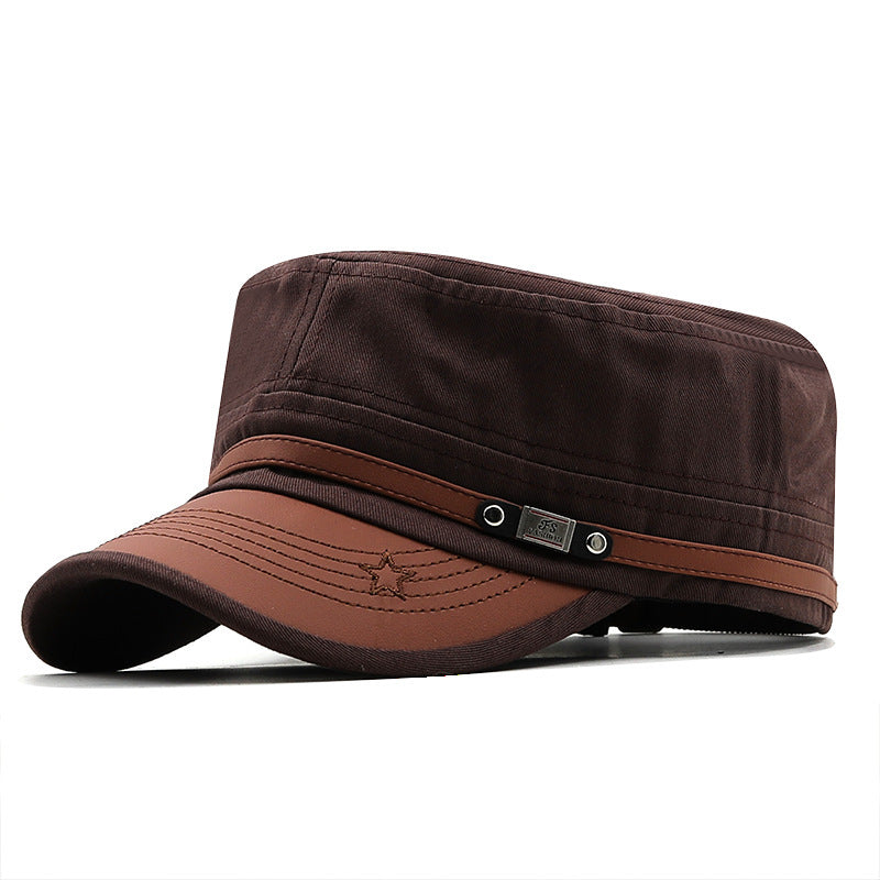 Men’s Cotton Flat-Top Cap – Curved Brim Outdoor Sun Hat | Adjustable Fit - Urban Caps