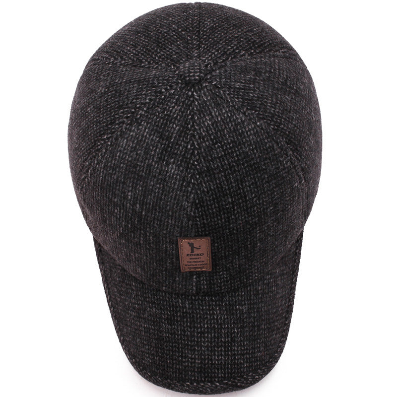 Men'S Middle-Aged and Elderly Woolen Baseball Caps