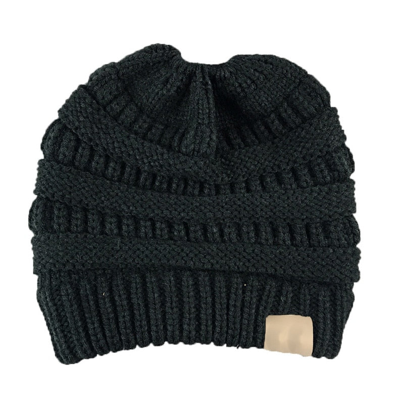 Cable Knit Fuzzy Lined High Bun Beanie - Urban Caps