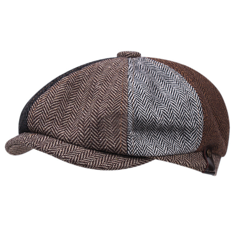 Linen Flat Top Newsboy Beret – Retro Short Brim Cap | One Size - Urban Caps