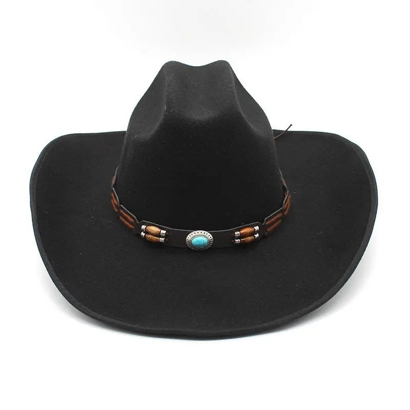 Woolen Hat, Turquoise Belt, Western Denim - Urban Caps