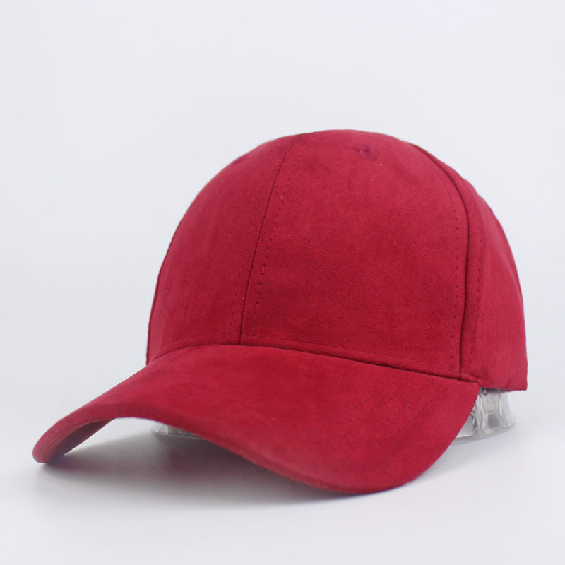 Suede Baseball Hat Solid Color Peaked Hat Black Brown Summer Sun Hat - Urban Caps