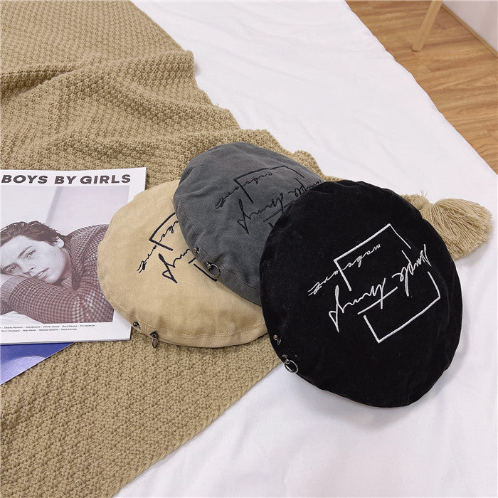 Personality Letter Embroidered Beret For Women - Urban Caps