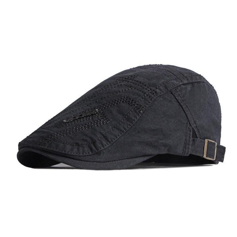 Men’s Casual Cotton Beret – Adjustable Embroidered Cap - Urban Caps