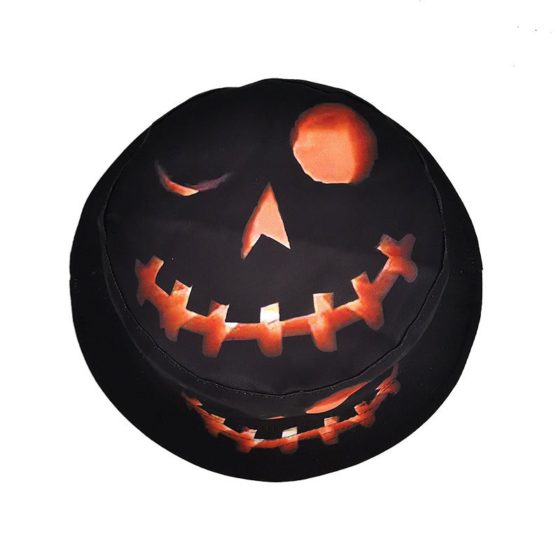 Halloween Hats Creative Cartoon Pumpkin Grimace Printed Sun-shade Fisherman Hat - Urban Caps
