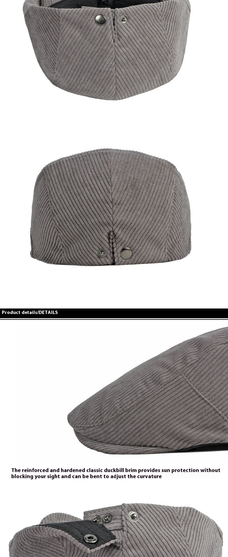 Kids Corduroy Retro Beret – Adjustable Flat Top Cap - Urban Caps