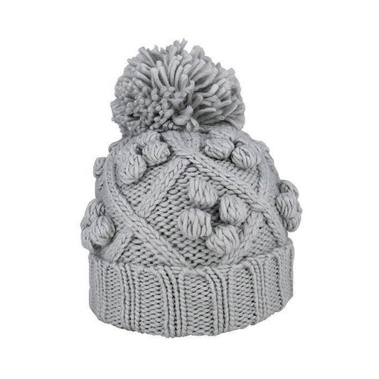 Alex Chunky Knit Acrylic Slouch Beanie with Pom Pom - Urban Caps