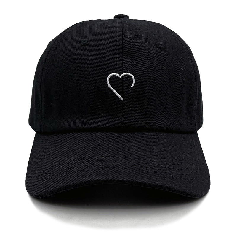 Spring and Summer New Fashion Simple Embroidery Love Soft Top Baseball Cap