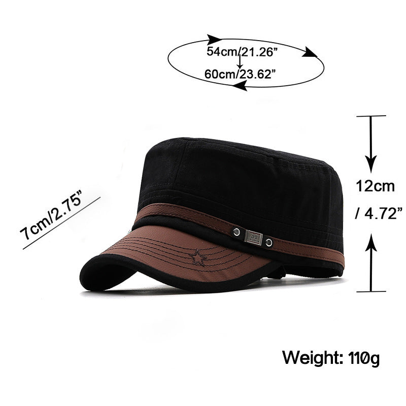 Men’s Cotton Flat-Top Cap – Curved Brim Outdoor Sun Hat | Adjustable Fit - Urban Caps