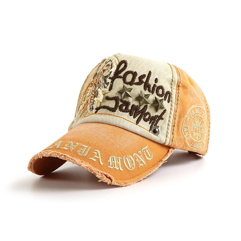 Indian Patch Letter Embroidery Casual Sun Hat - Urban Caps