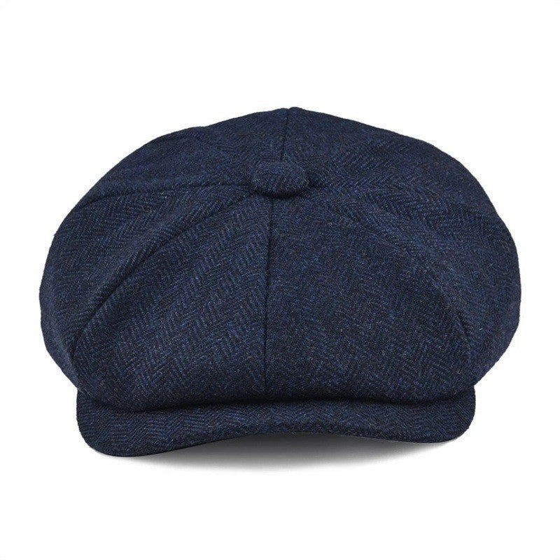 Vintage Wool Twill Newsboy Cap – Classic 8-Panel Style | Flexible Fit - Urban Caps