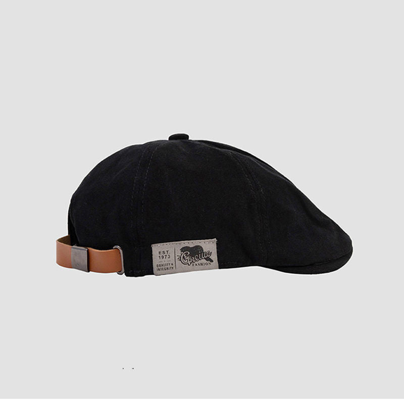 Men’s Japanese Retro Patchwork Beret – Vintage Forward-Facing Style - Urban Caps
