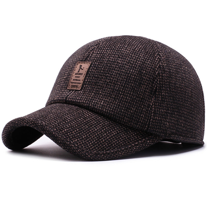 Men'S Middle-Aged and Elderly Woolen Baseball Caps