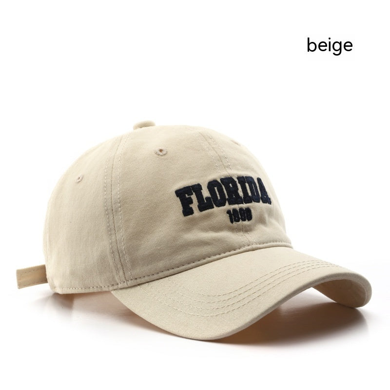 Men's And Women's Fashion Retro Washed Cotton Letter Embroidered Sun Hat - Urban Caps