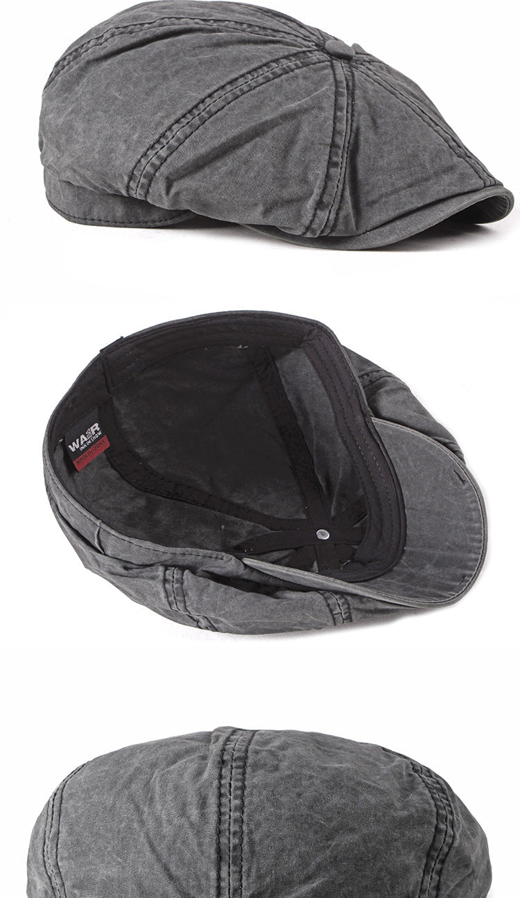 Spring And Autumn New Washed Pure Cotton Men Beret - Urban Caps