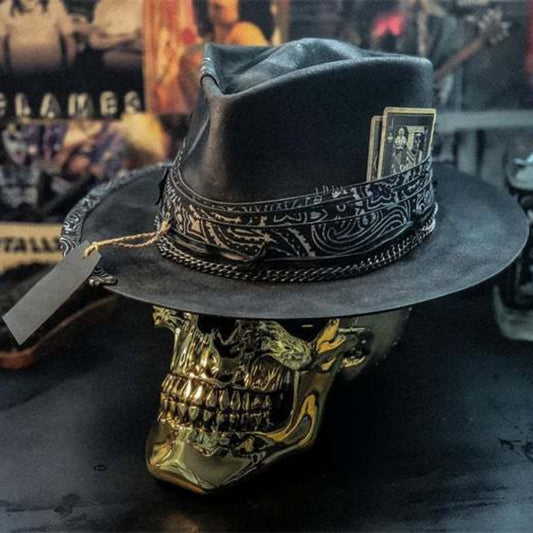 European And American Western Cowboy Hat Handmade Skull Hat - Urban Caps