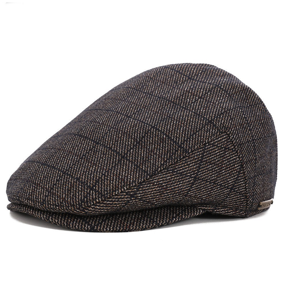 Retro Men’s Duckbill Cap – Adjustable Flat Beret for Spring, Autumn & Winter
