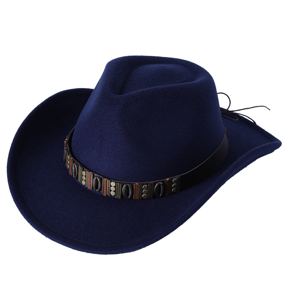 Woolen Hat Western Cowboy Top Hat Men's And Women's Curling Shell Accessories - Urban Caps