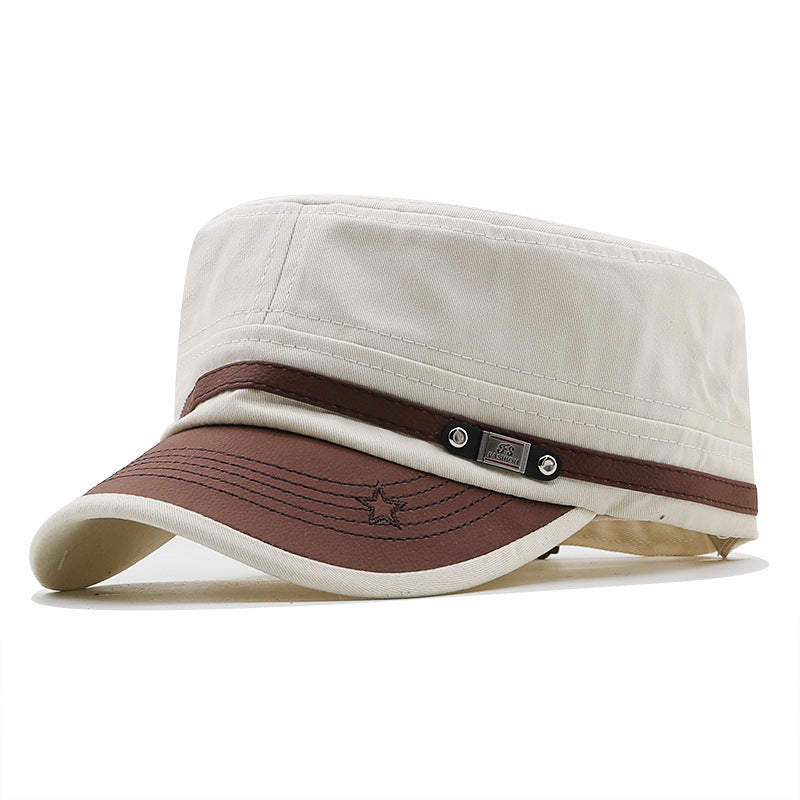 Men’s Cotton Flat-Top Cap – Curved Brim Outdoor Sun Hat | Adjustable Fit - Urban Caps