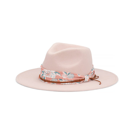 Briar Women's Australian Wool Felt Wide Brim Fedora Hat with Floral Band - Urban Caps